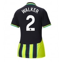 Fotballdrakt Dame Manchester City Kyle Walker #2 Bortedrakt 2024-25 Kortermet